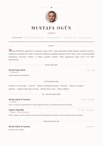 Mimar Cv Örnekleri cv indir